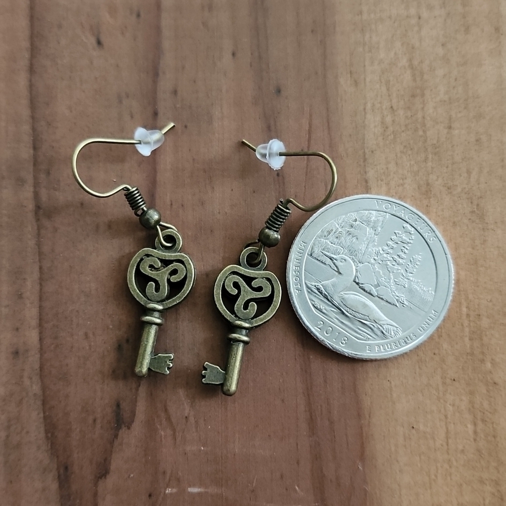 Vintage Key Earrings